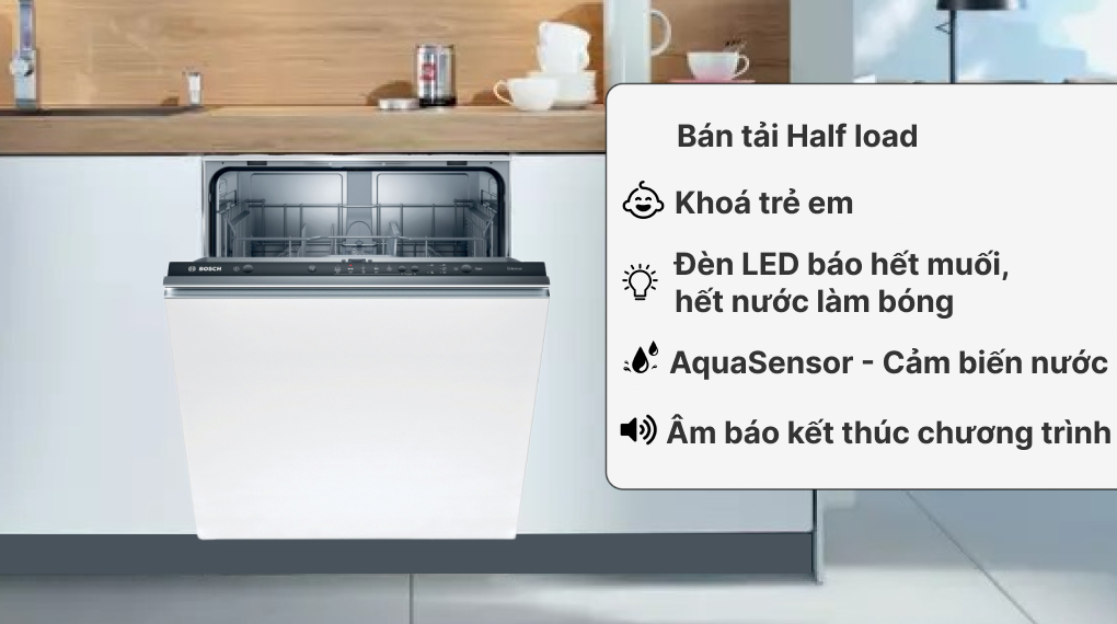 Máy rửa chén âm tủ Bosch SMV25BX03R - Tiện ích