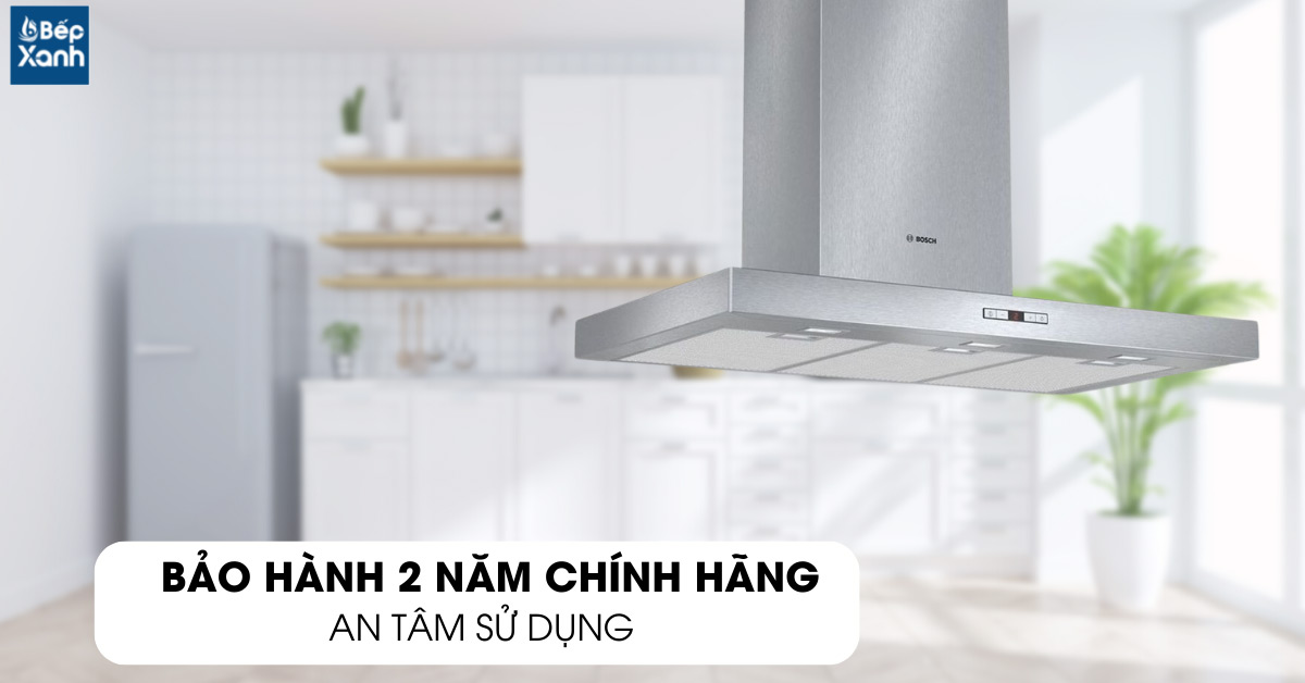 Máy hút mùi áp tường Bosch DWB097E50 chính sách bảo hành