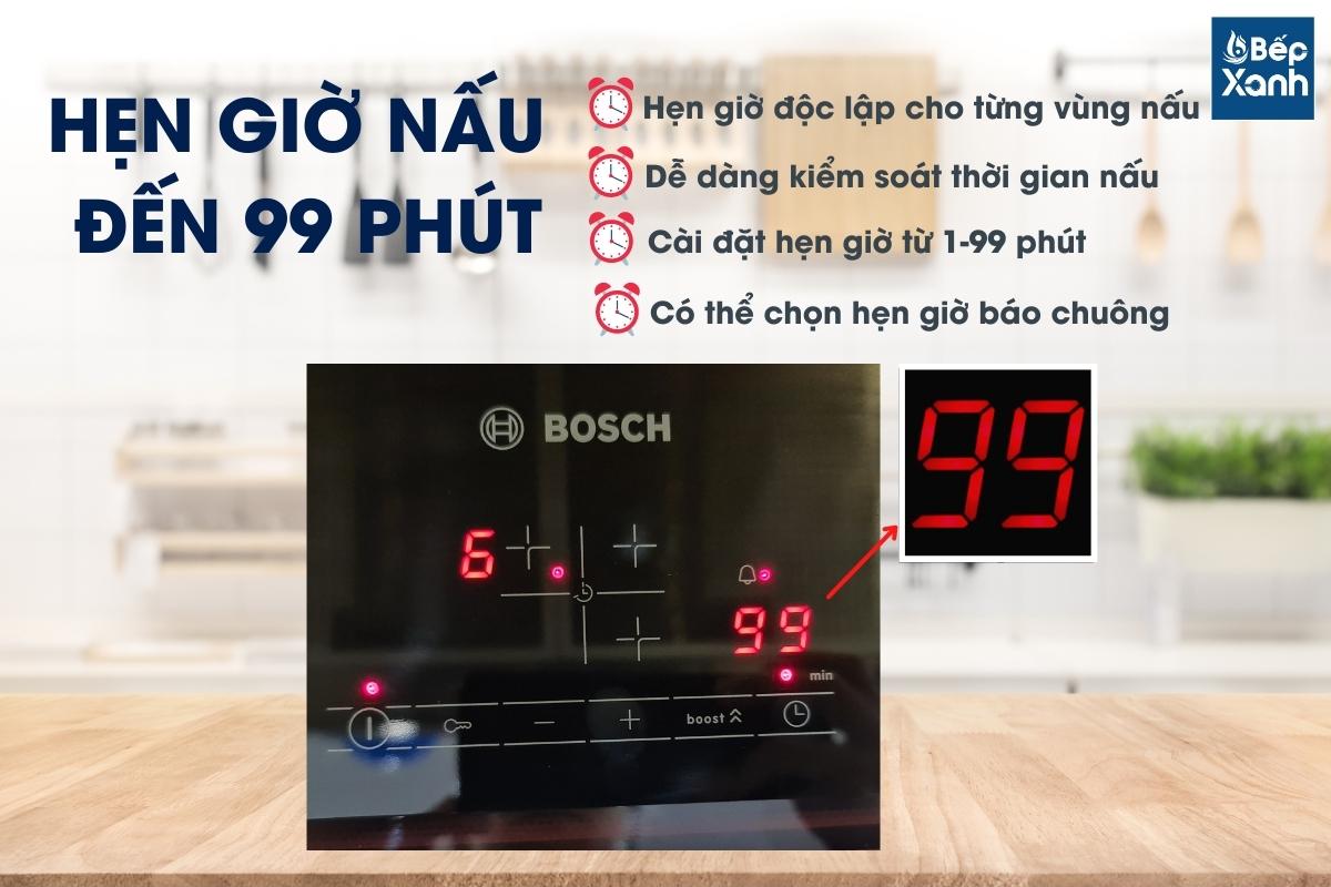 Chức năng hẹn giờ bếp Bosch 3 từ