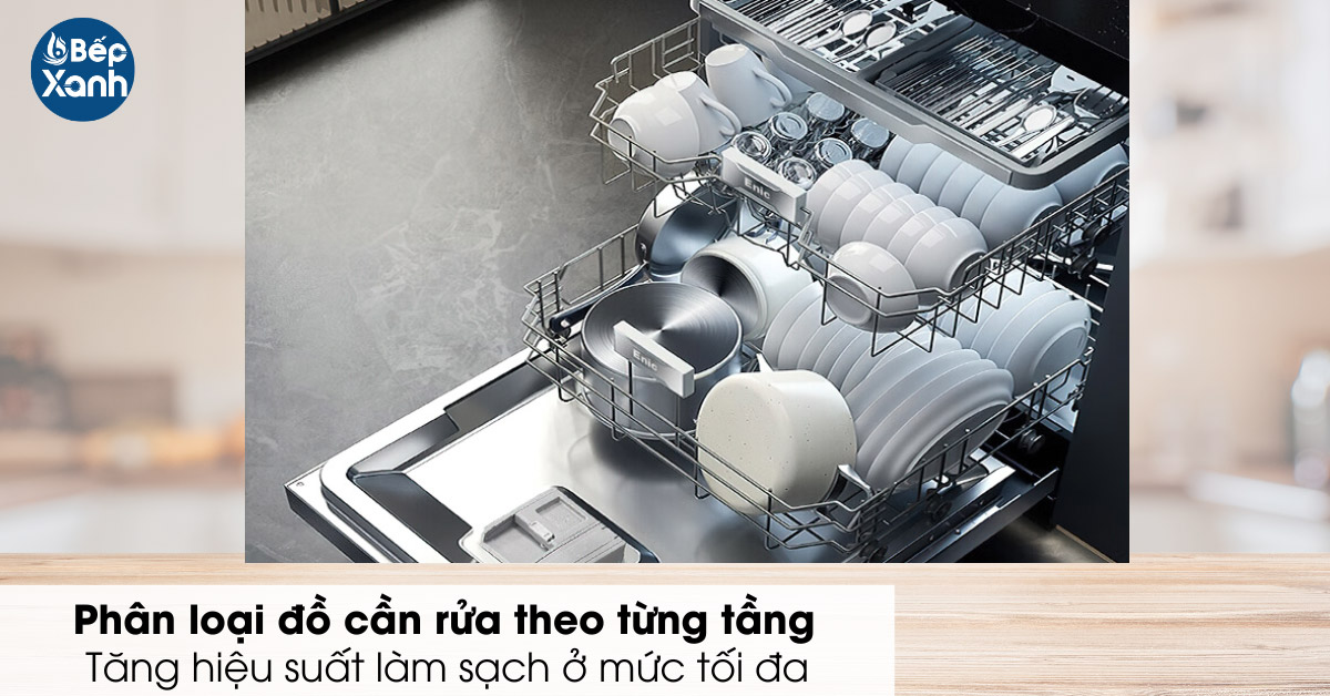 Phân loại đồ rửa theo từng tầng 