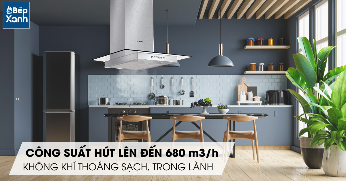 Công suất hút mạnh mẽ của máy hút mùi Bosch DWA067A50