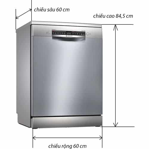 Máy rửa bát độc lập Bosch SMS4ECI26E-Serie 4 27 Kích thước máy rửa bát Bosch SMS4ECI26E