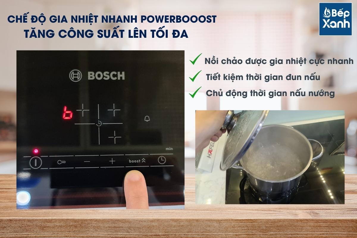 Chức năng PowerBooster trên bếp từ Bosch