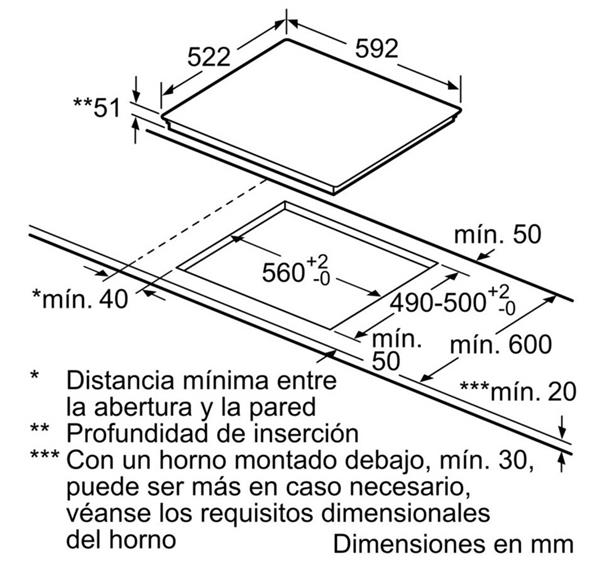 Kích thước bếp từ PUC631BB2E