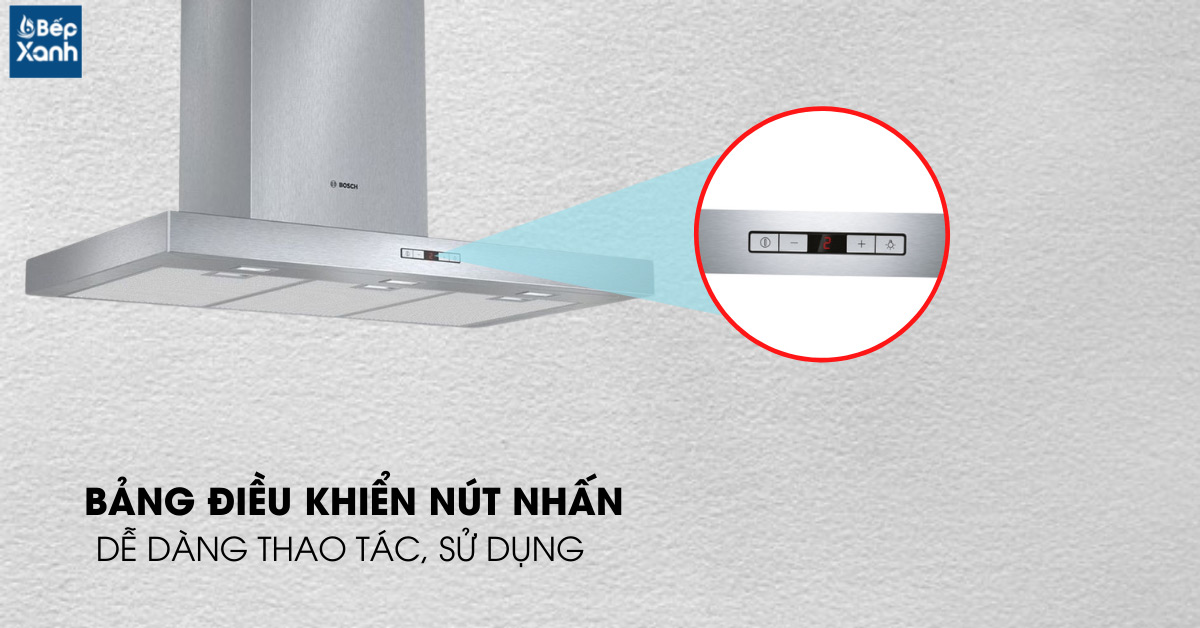 Máy hút mùi áp tường Bosch DWB097E50 bảng điều khiển dễ dàng thao tác