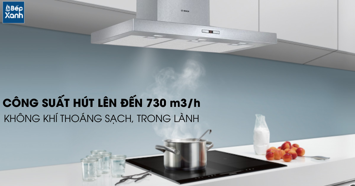 Máy hút mùi áp tường Bosch DWB097E50 công suất mạnh mẽ