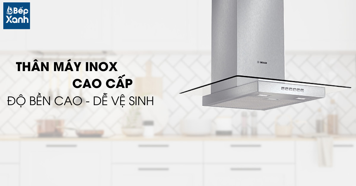 Thân máy Inox chắc chắn bền bỉ của máy hút mùi DWA067A50