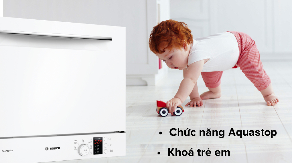 Máy rửa chén mini Bosch SKS62E32EU - Tính năng an toàn