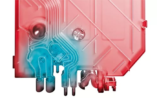 Máy rửa bát độc lập Bosch SMS4HVW33E-Serie 4 14 Bộ trao đổi nhiệt: luôn có nhiệt độ nước thích hợp để đồ dùng của bạn được chăm sóc tốt nhất.