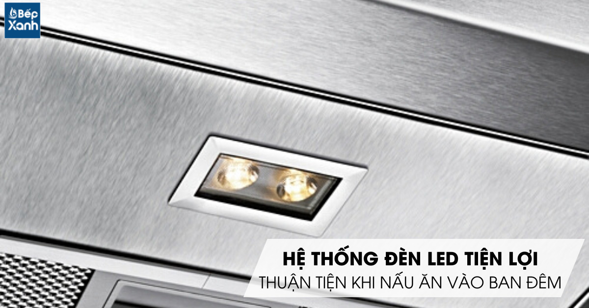 Máy hút mùi áp tường Bosch DWB097E50 hệ thống đèn LED tiện lợi