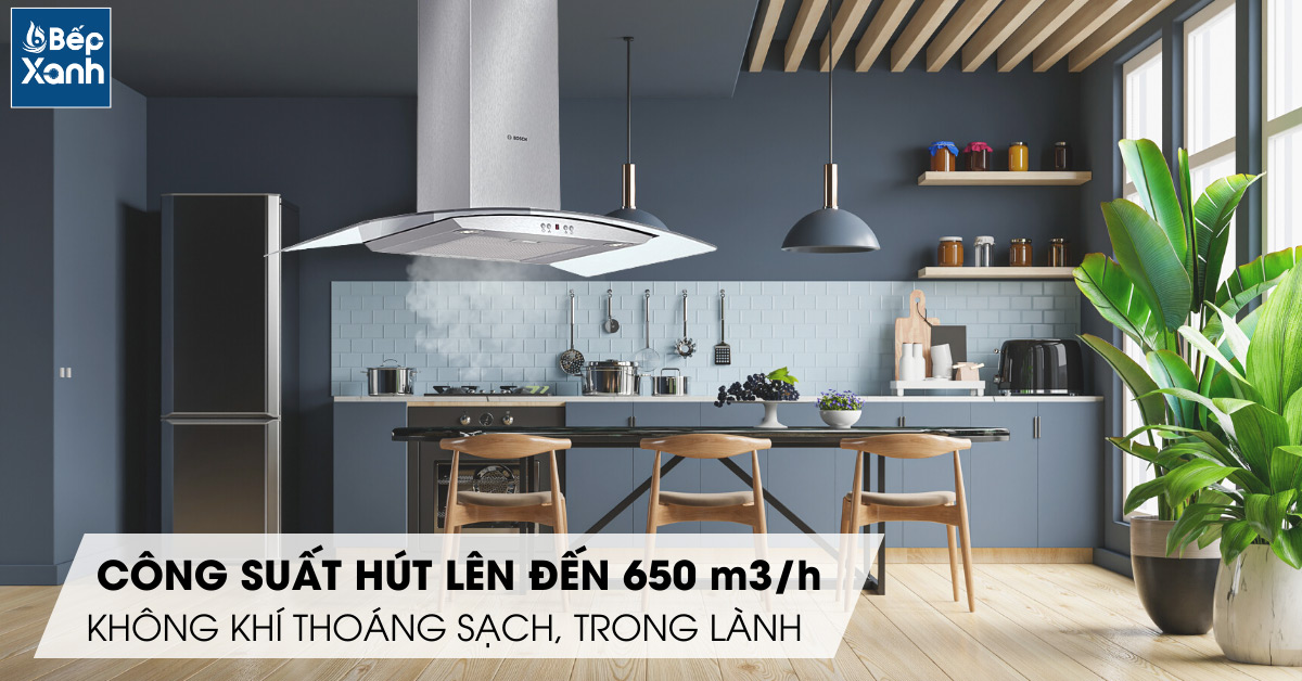 Công suất mạnh mẽ của máy hút mùi DWA07E651
