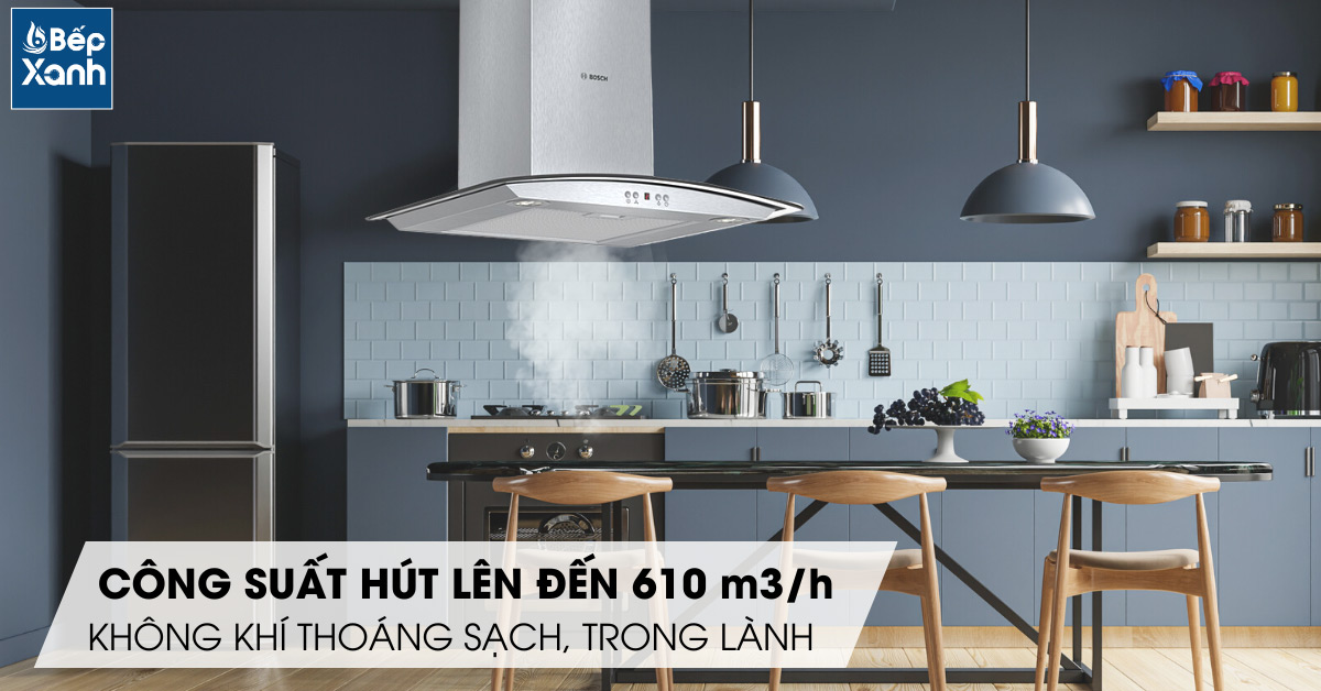 Công suất hút mạnh mẽ của máy hút mùi Bosch DWA06E651