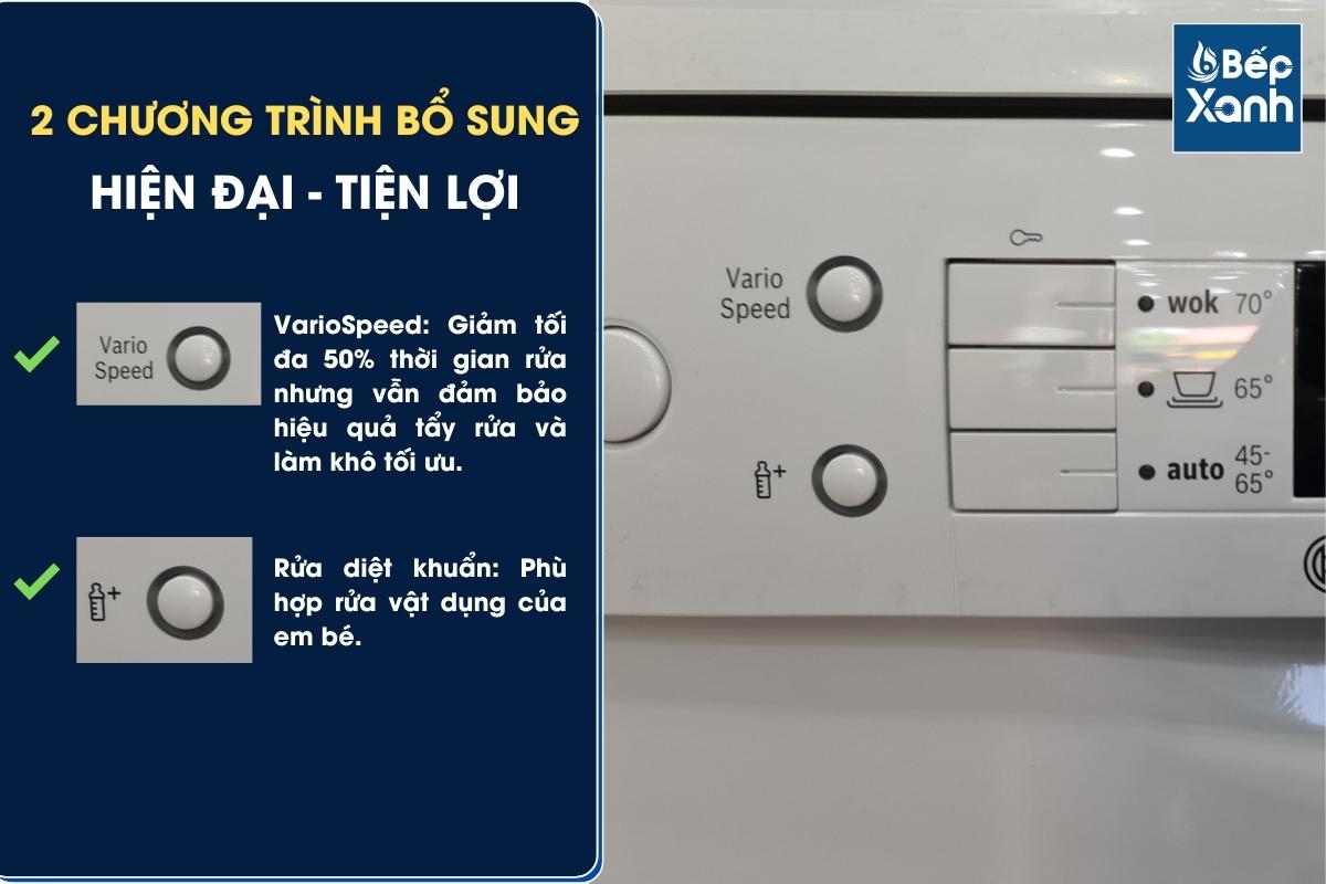 Chương trình rửa bổ sung máy rửa chén Bosch