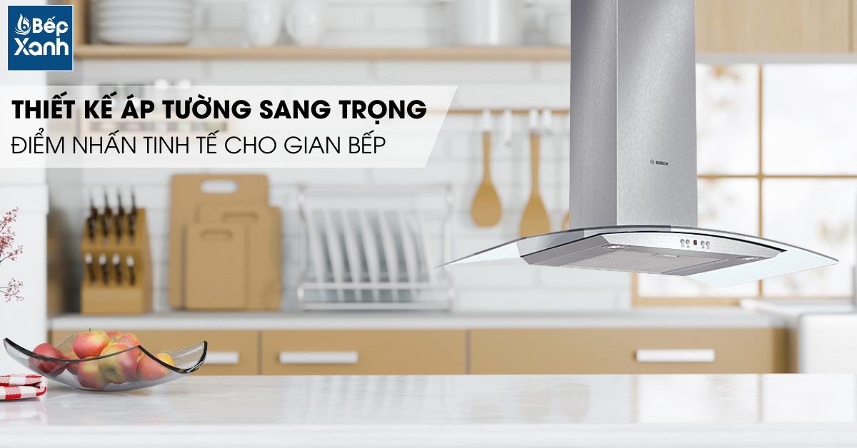 Máy hút mùi Bosch DWA07E651 có thiết kế áp tường sang trọng
