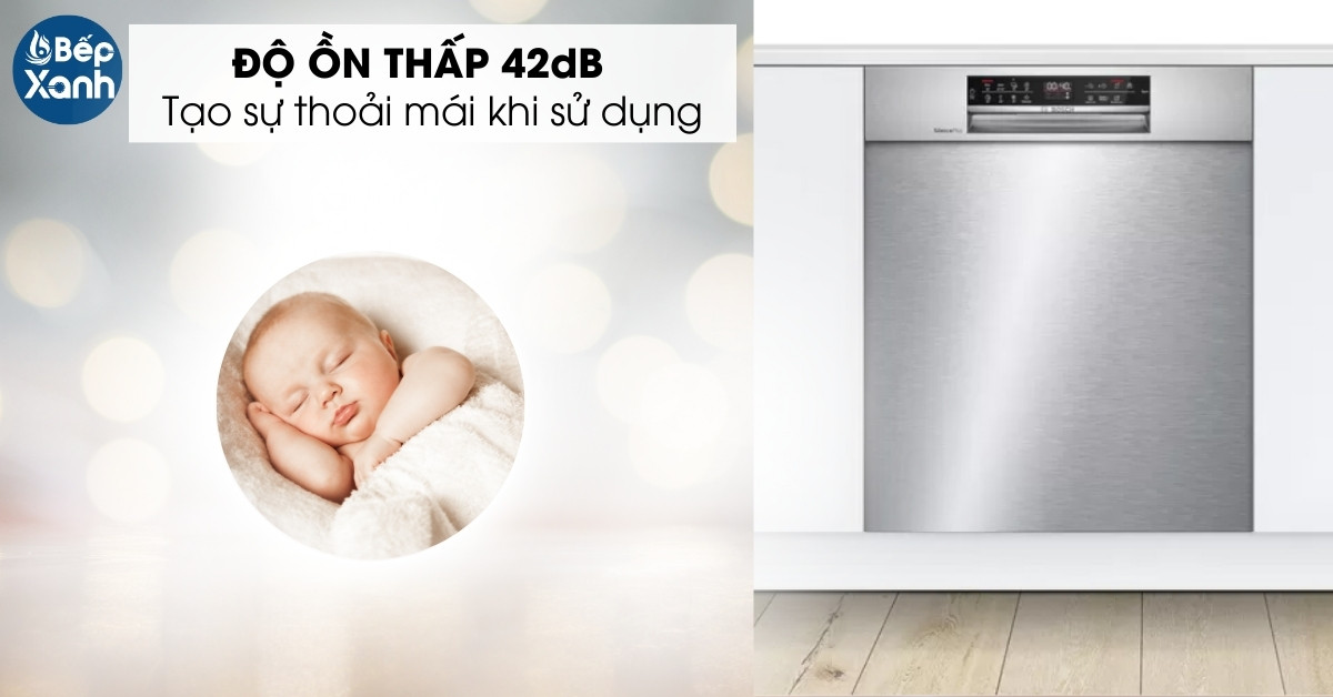 độ ồn máy rửa chén Boshc SMU6ECS57E