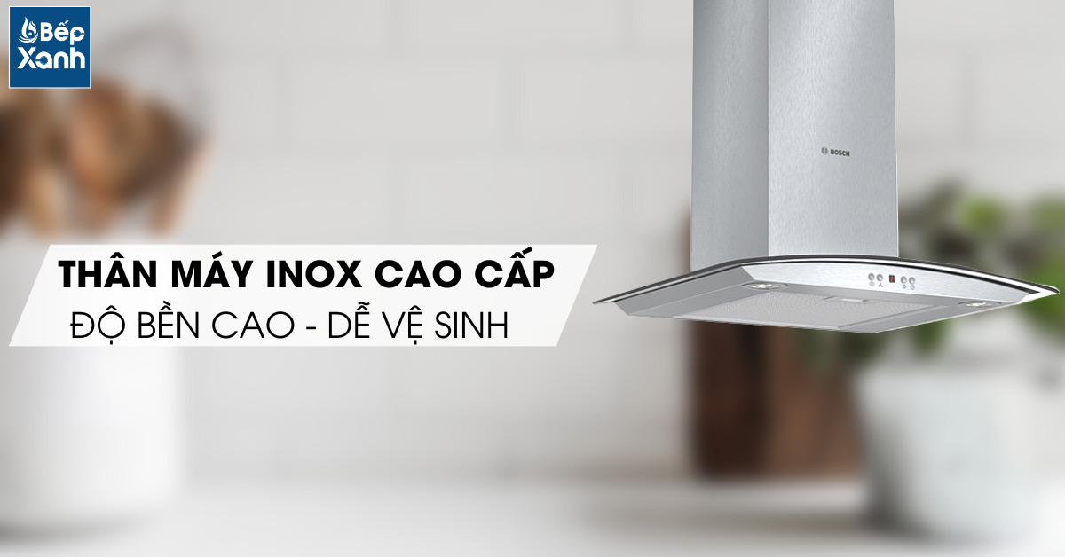 Thân máy thép không gỉ chắc chắn bền bỉ của máy hút mùi DWA06E651