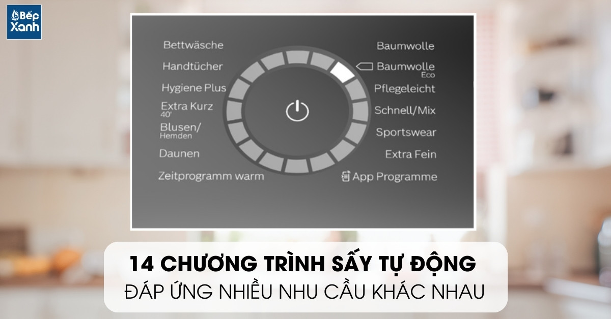 Các chương trình rửa đa dạng phù hợp nhiều loại vải khác nhau