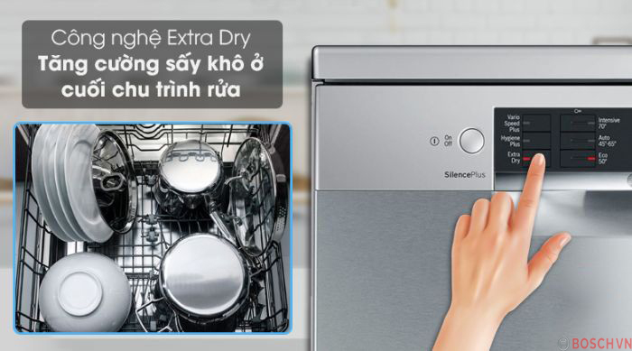  Tính năng Extra Dry của Máy Rửa Bát Bosch SMS6ZCI48E