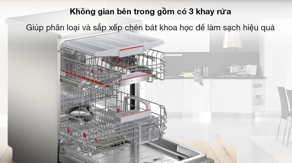 Máy rửa chén độc lập Bosch SMS6ZCI37Q - Khay rửa