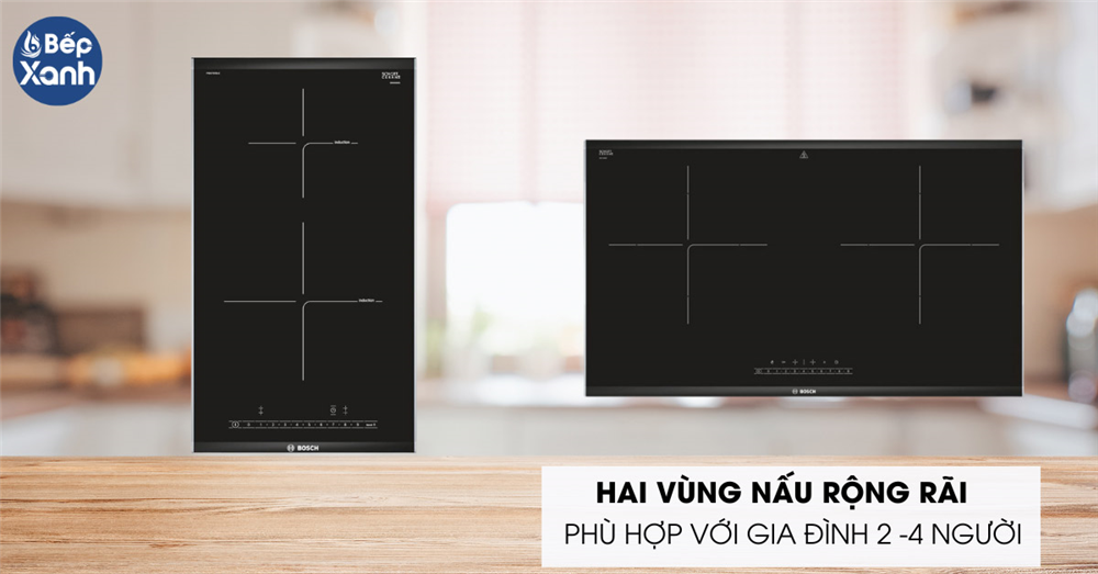 Bếp 2 vùng nấu phù hợp 2-4 người