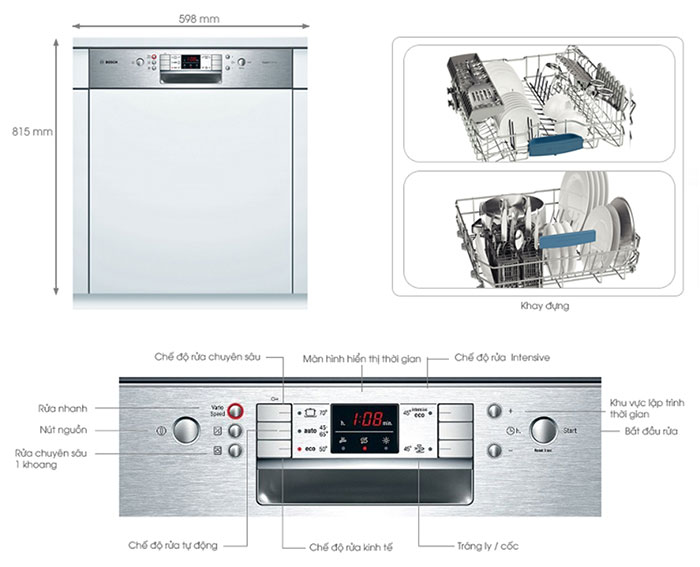 Máy rửa bát Bosch HMH SMI63N25EU cao cấp