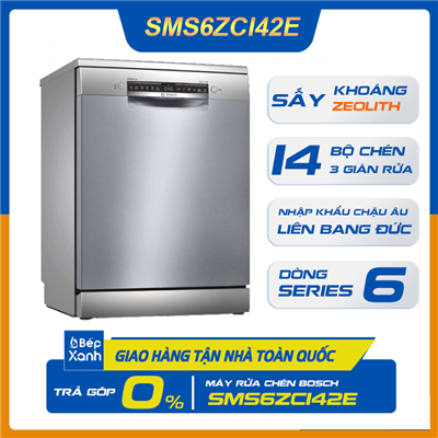 Máy Rửa Chén Độc Lập Series 6 Bosch SMS6ZCI42E/ Nhập Khẩu Liên Bang Đức